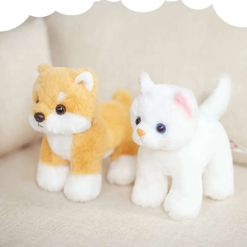 Realistic White Cat Plush Toy