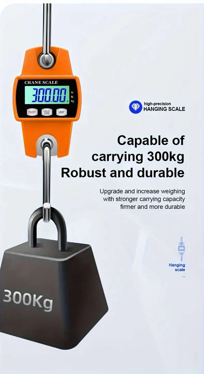 300kg Portable Mini Crane Scale - Blue