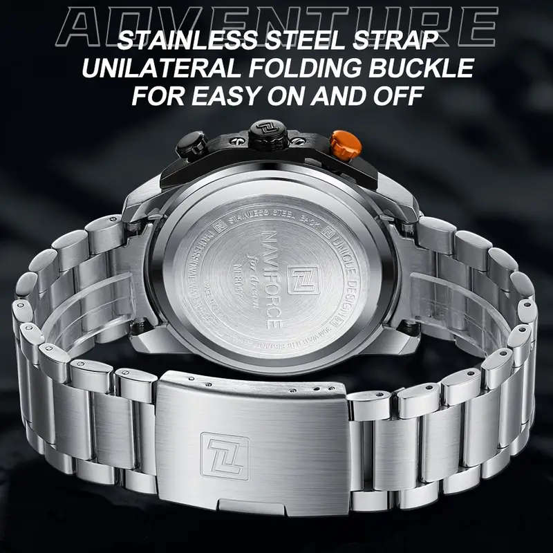 Naviforce Men's Luxuary Chronograph Stainless Steel Business Watch