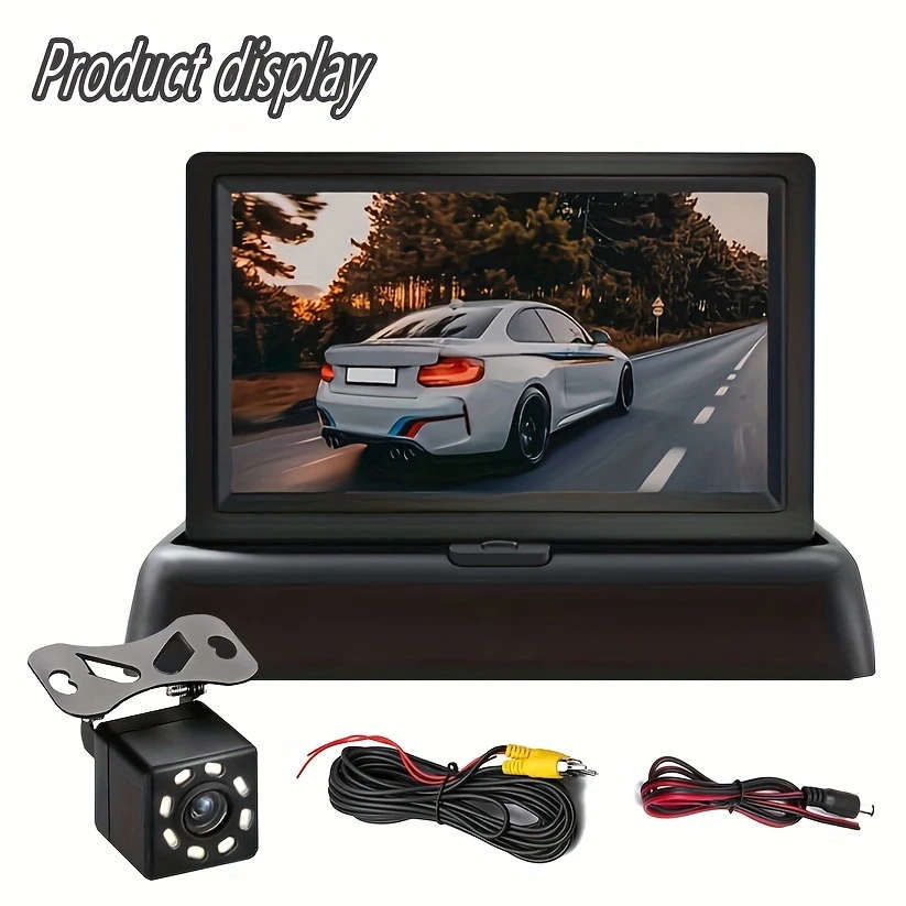 1pc Compact 10.92cm Folding Car Display with Reversing Camera Space-Saving No View Obstruction Dustp