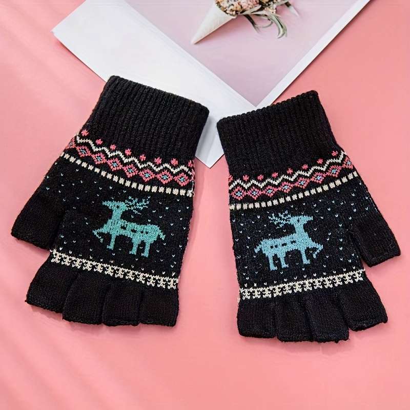 1 Pair Red Warm Gloves