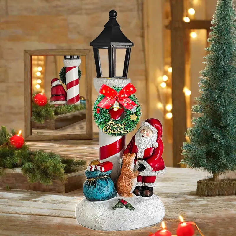 1 x Festive Snowman and Santa LED Lantern