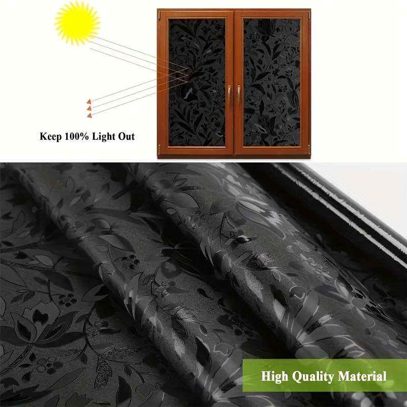 1pc Black Size 45cmx200cm 17.7inx78.7in Door And Window Stickers