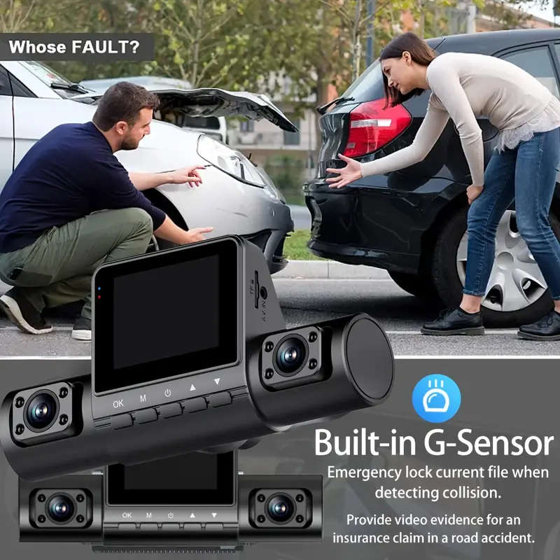 Car 5.08 cm Four-Recording HD Night Vision 4-Lens Driving Recorder Car Front and Rear Left and Right