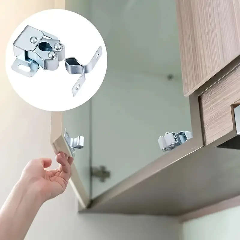 24pcs 4sets Cabinet Lock Double Roller Catch Buckle Hardware Suitable For Cabinet Wardrobe Door Lock