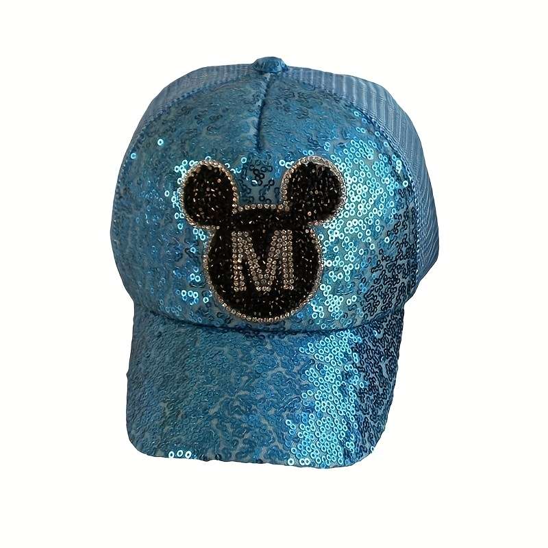 1pc 1 Disney Mickey Spring Summer baseball cap Sun shade cap Sun Shield Breathable Korean sequin me