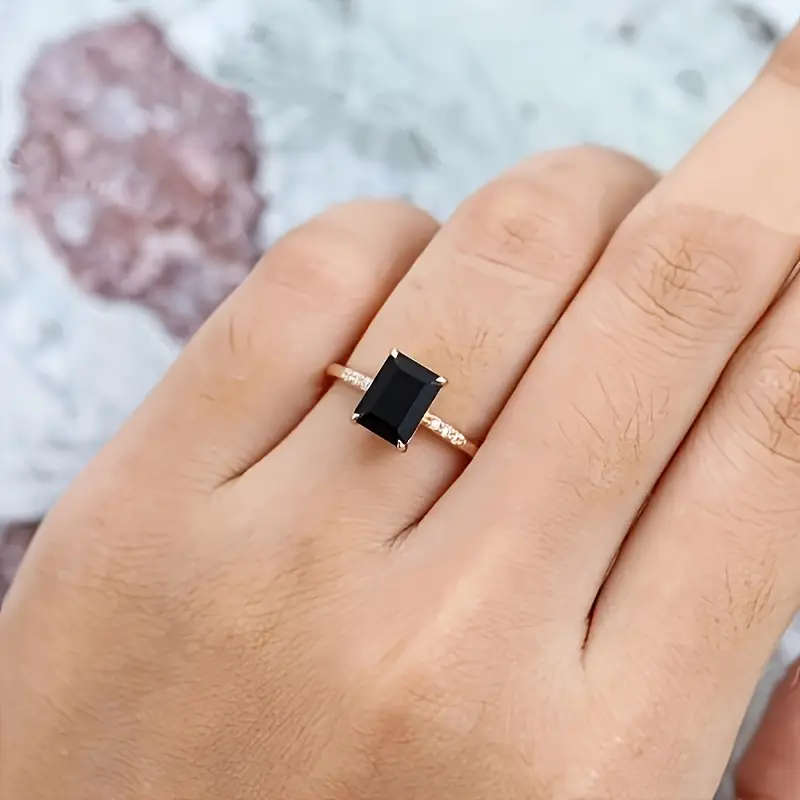 Stunning Ring with Synthetic Square Zirconia