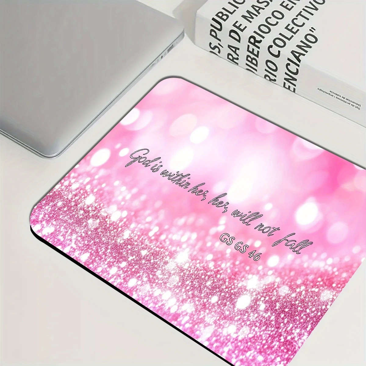 21x26cm Durable Gaming Mouse Pad Waterproof Non-Slip Inspirational Pink Design