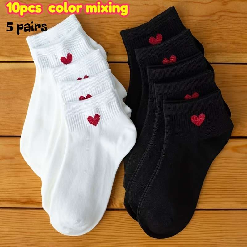 5 Pairs Black One Size High Elastic Socks