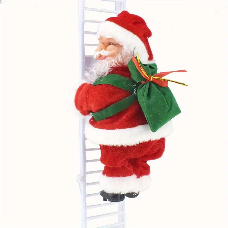 Santa Claus Singing and Climbing Ladder Decoration Set