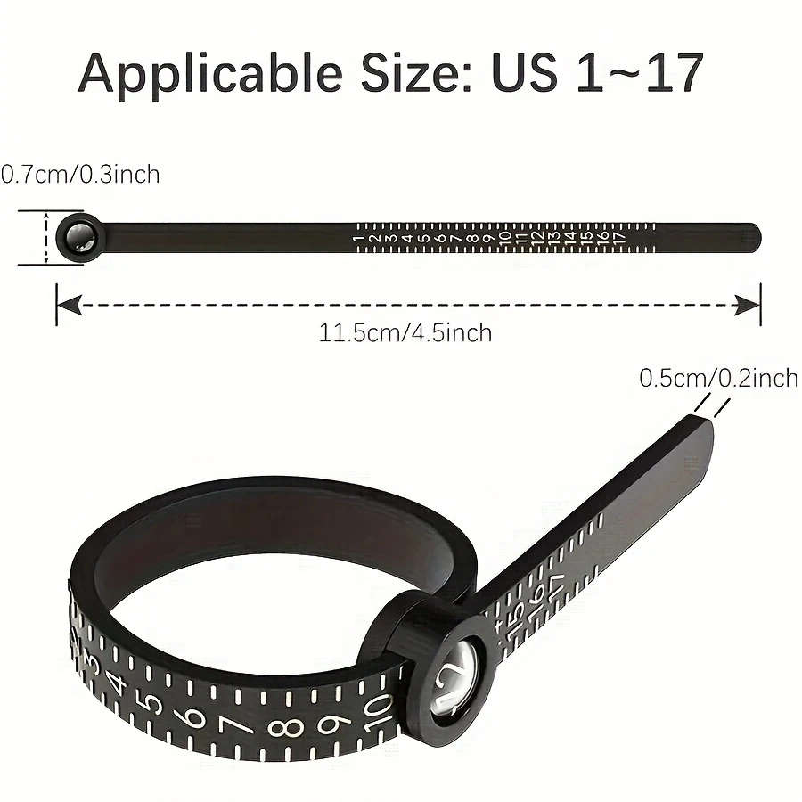 Magnifying Caliper Ring Sizer Pvc Durable Measuring Tool