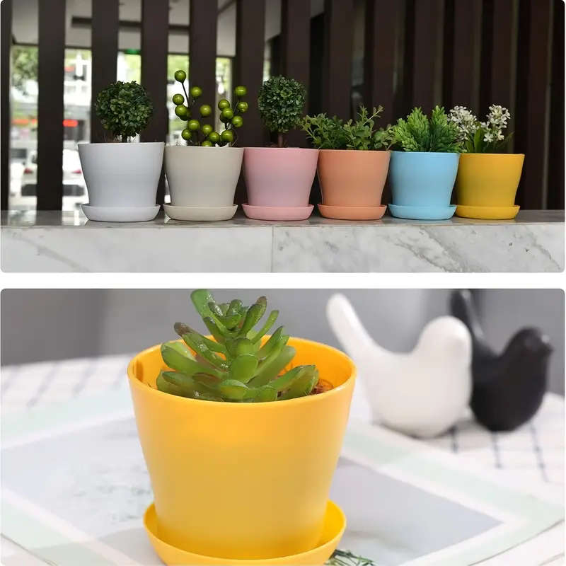20-Piece Set Includes Flower Pots And Trays