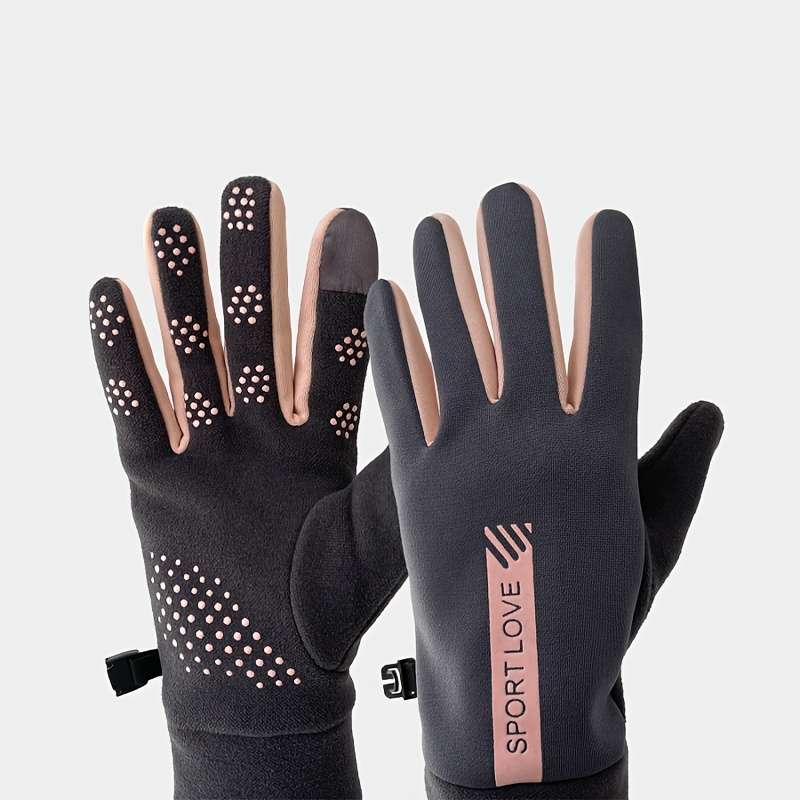 1 Pair Men Gray Warm Gloves