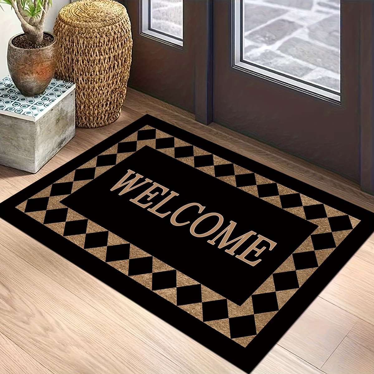 40x60cm 15.7x23.6inch Light Luxury Plaid Floor Mat