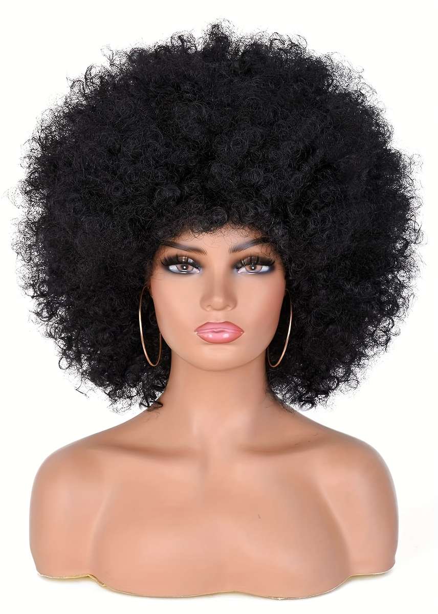 1Pc Black 25.4cm Fashion Design Wig