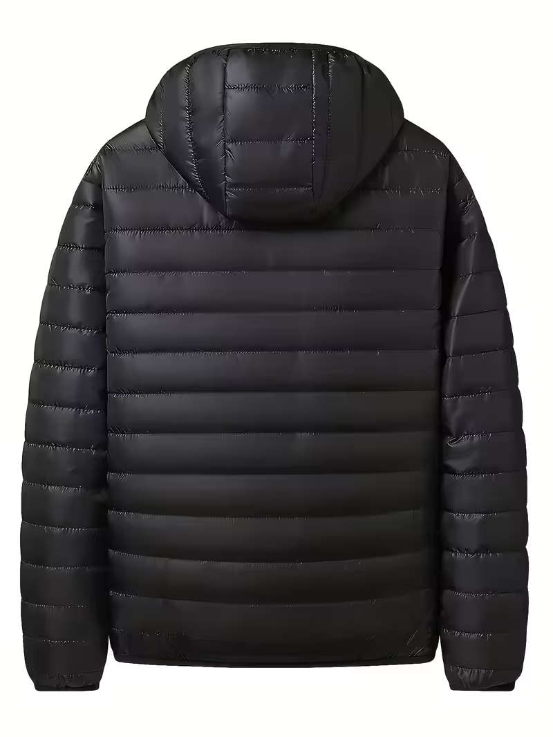 Men's Warm Padded Coat - XL - Black