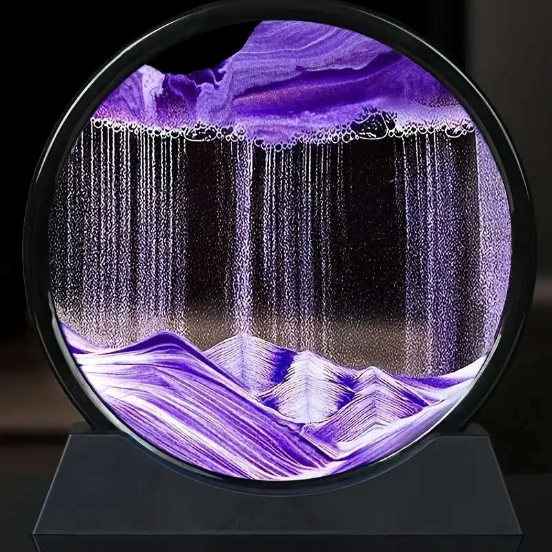 1pc 5D Glass Decoration Relief Sand Timer No Electricity Required Creative Art Gift For Home Office