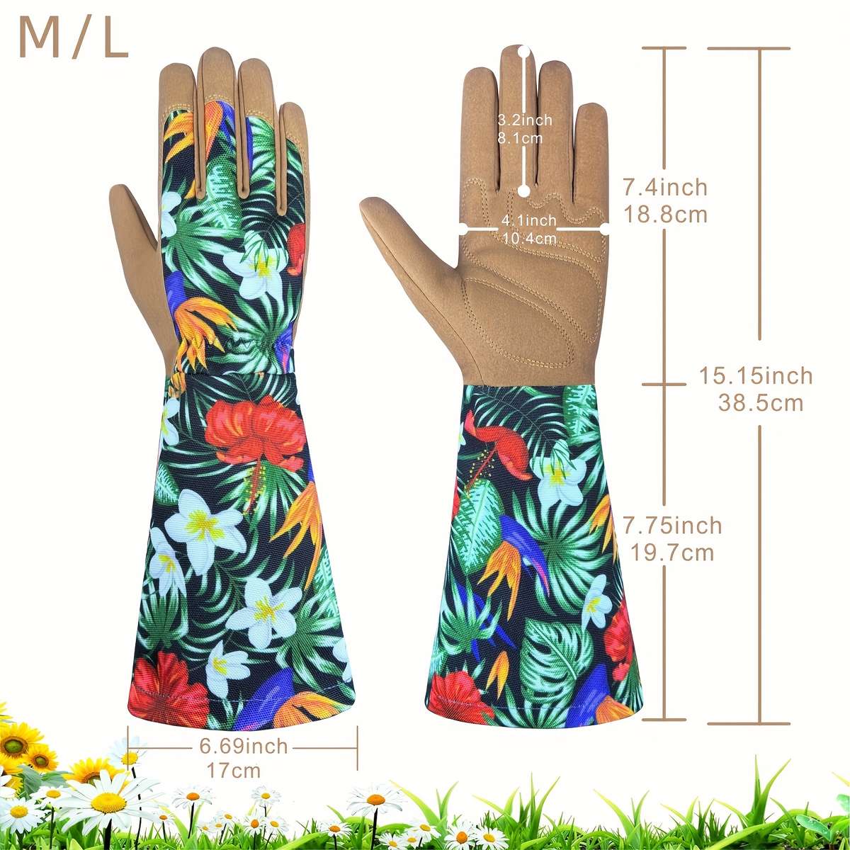 1 Pair Brown Size M-L Household Cleaning Gloves