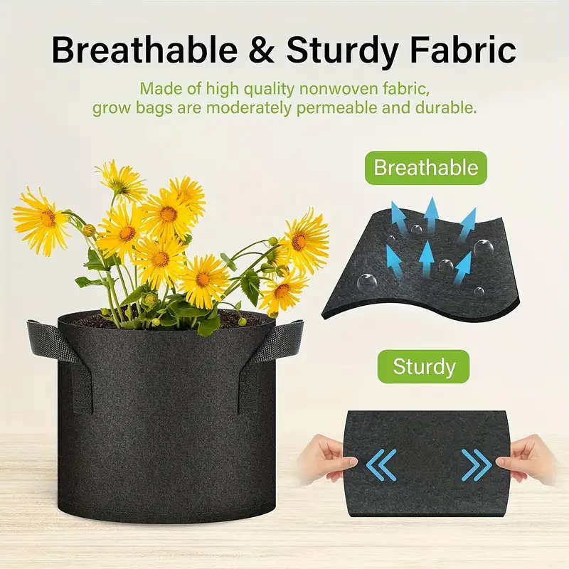10-pack Classic Fabric Planting Bags 18.93L