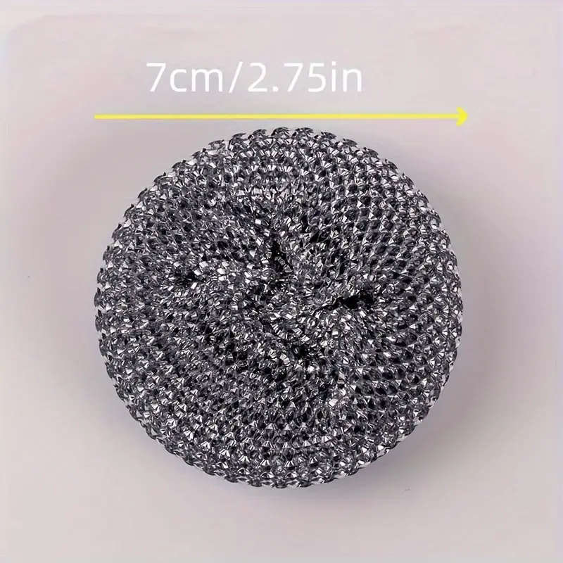 2pcs Stainless Steel Sponge Handle Scrub Bru  Kitchen Cleaning Tool On-Scratch Nano Wire Detachable