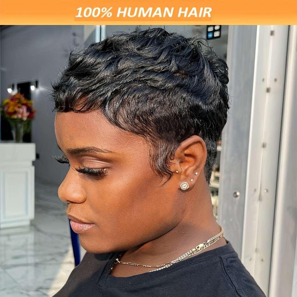 1Pc Black 10.16cm Fashion Design Wig