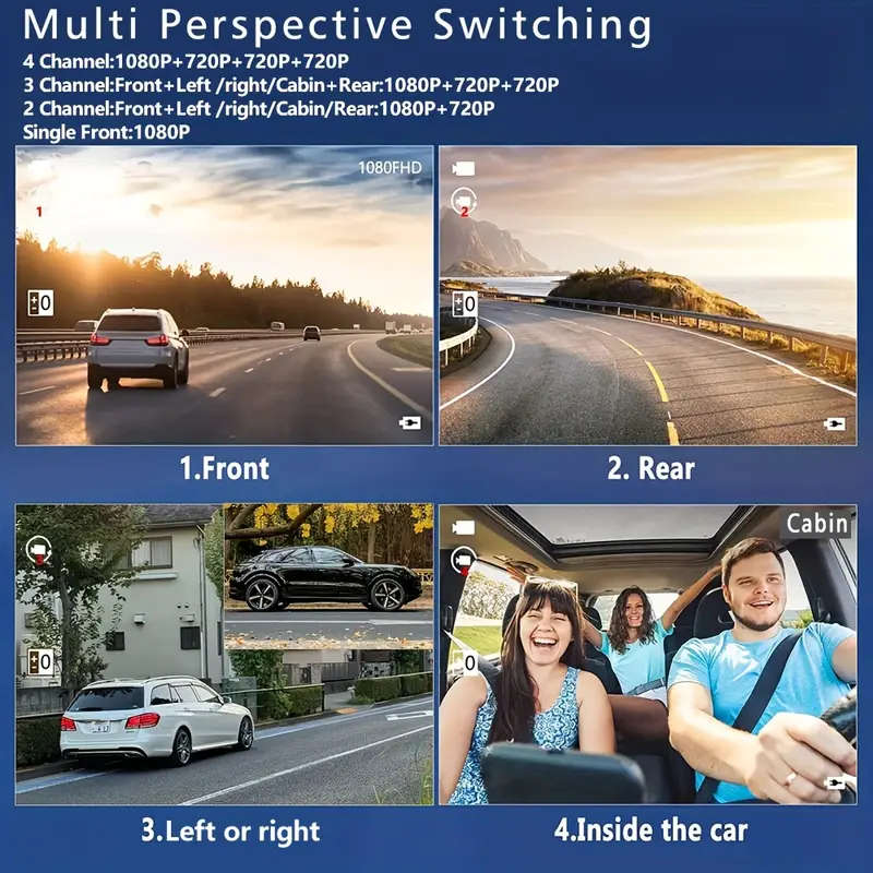 1080P 4 Channel Dash Cam 360° Dash Camera