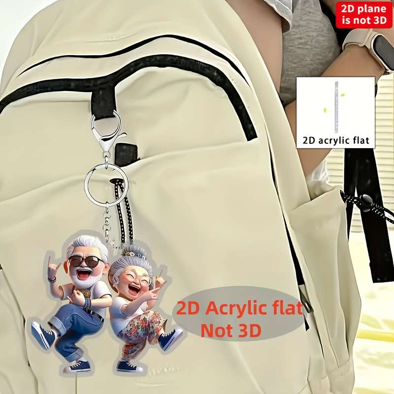 2D Flat Joyful Grandparents Acrylic Hanging Charm Ideal