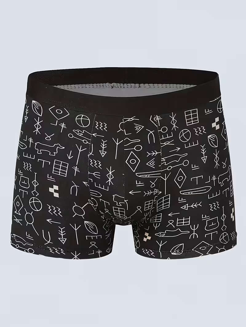 4Pcs Mens Cotton Boxer Shorts Soft Breathable Underwear Size L