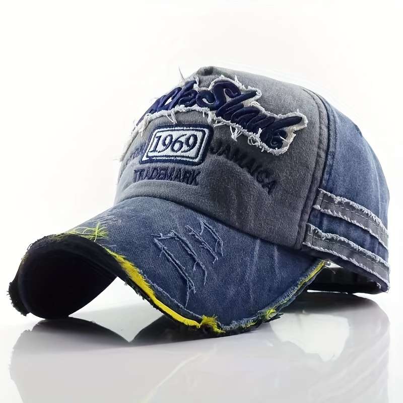 Vintage-Style Baseball Cap With Embroidered Alphabet Lightweight Breathable And Washable Su