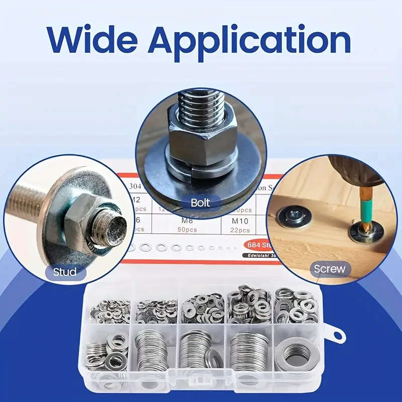 Set Of 180 Stainless Steel Washers