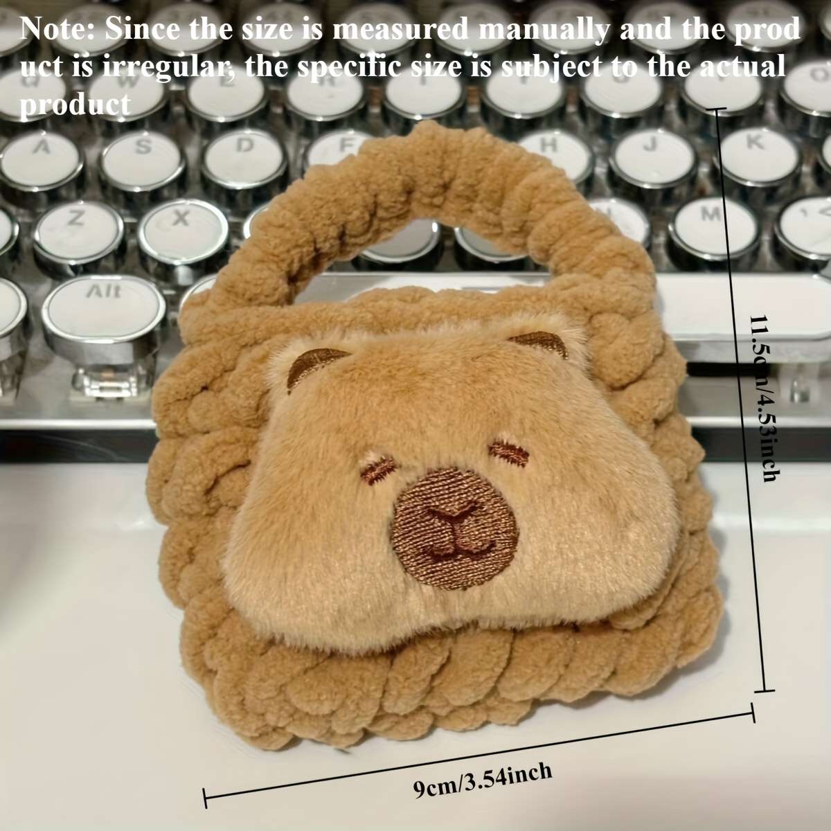 Cute Capybara Cartoon Plush Coin Purse With Keychain Portable Mini Wallet