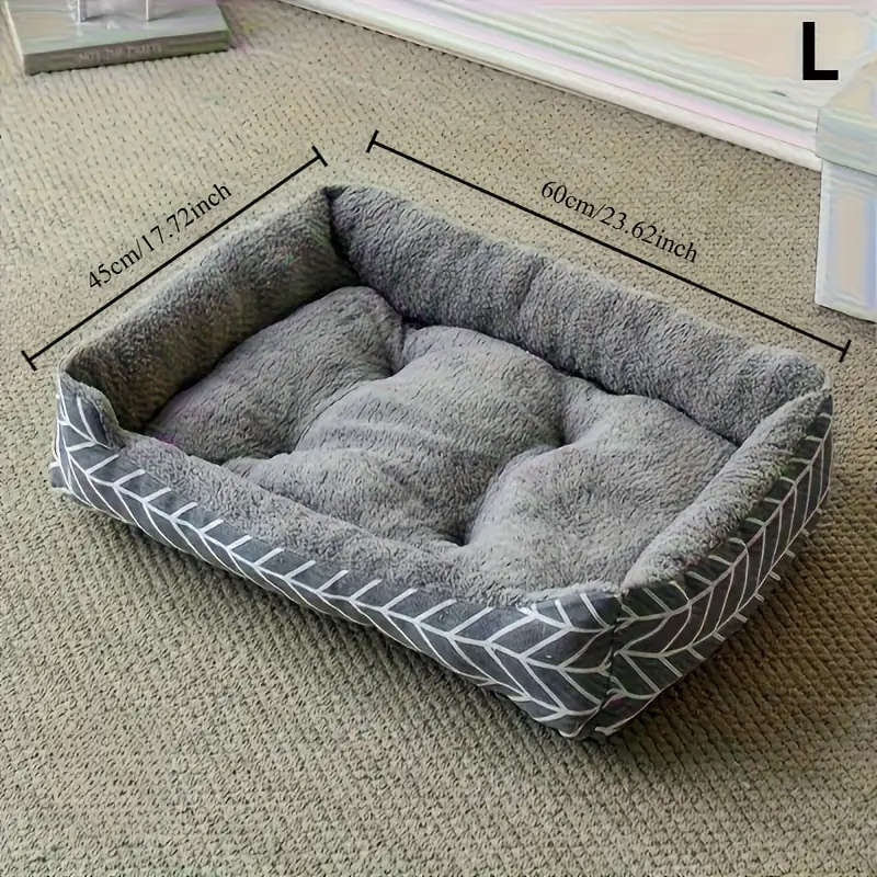 Winter Warm Plush Polyester Dog Bed