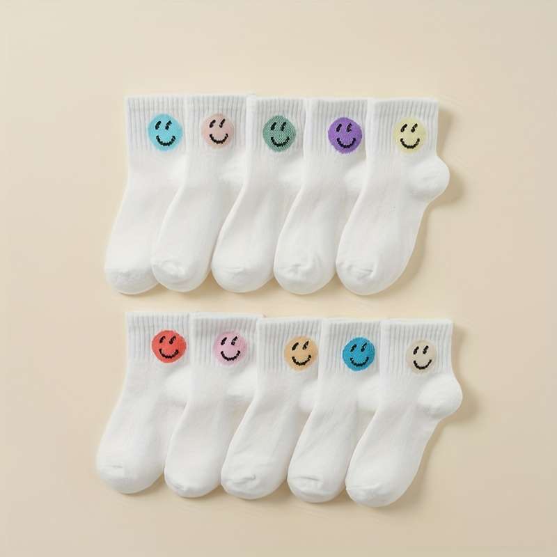 10 Pairs White M High Elastic Socks