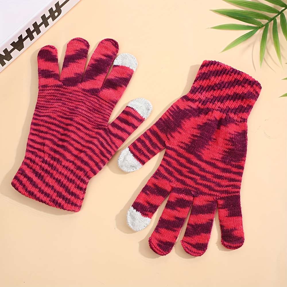 1 Pair Light Grey Warm Gloves