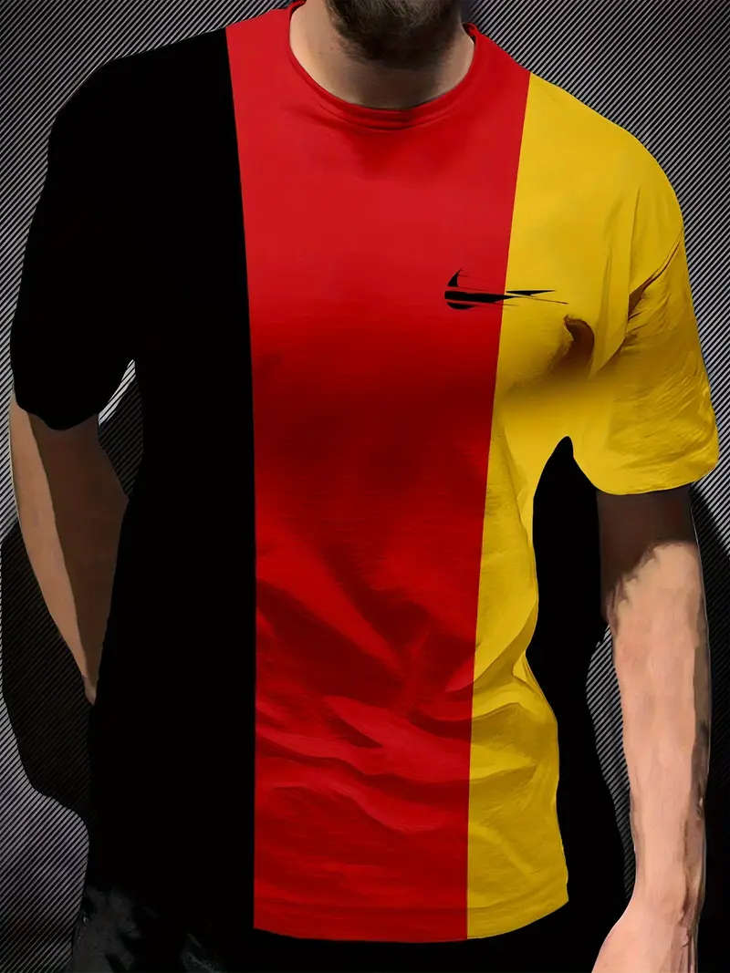 Men's T-Shirt - Casual, Breathable Polyester, Crew Neck, Short Sleeve