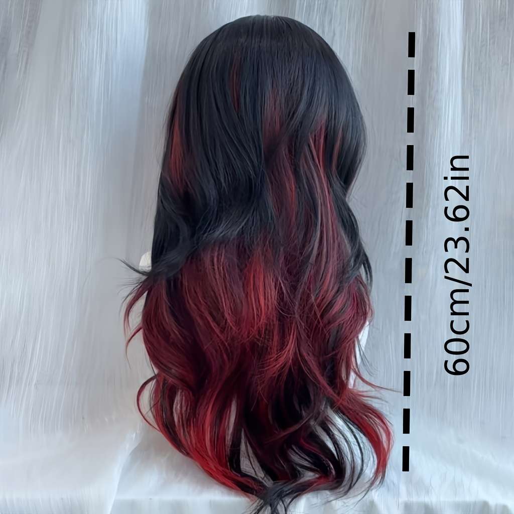 1Pc Black Red 60.96cm Fashion Design Wig
