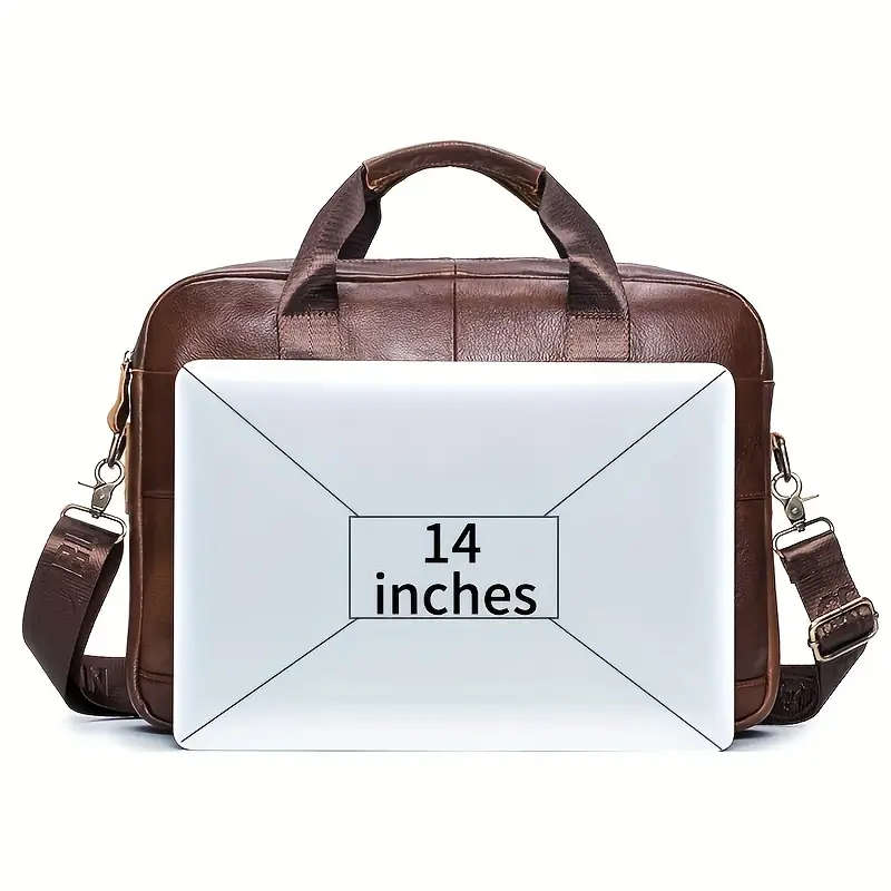 Genuine Cowhide Leather, Multi Functional Casual Bag, Large Capacity Computer Briefcase