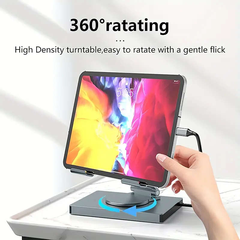 Multifunction Type C Docking Station and Adjustable Aluminum Tablet and Laptop Stand
