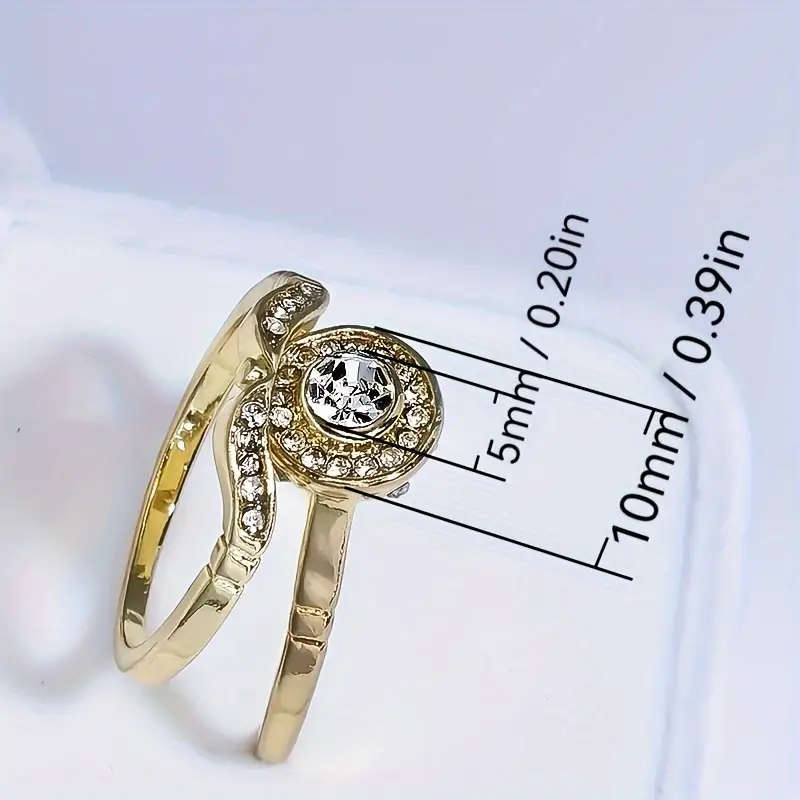 Vintage Look Ring Set with Rhinestones