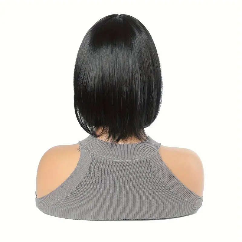 Woven Wigs Basic Black Short Bob Wig for Women, High Temperature Fiber