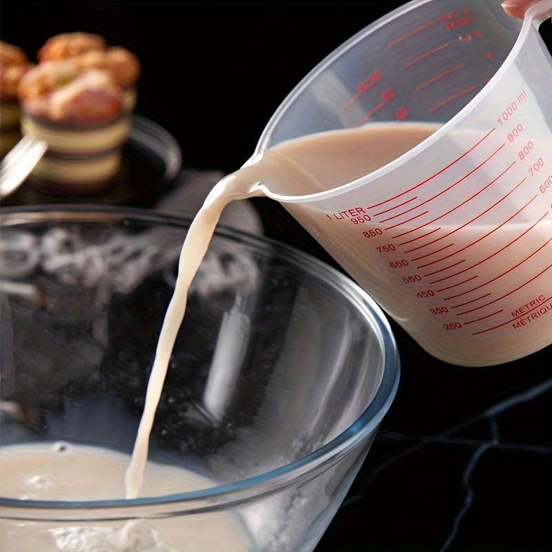 3pcs Baking Plastic Measuring Cups Double-sided Large Capacity Measuring Cups Transparent Thick