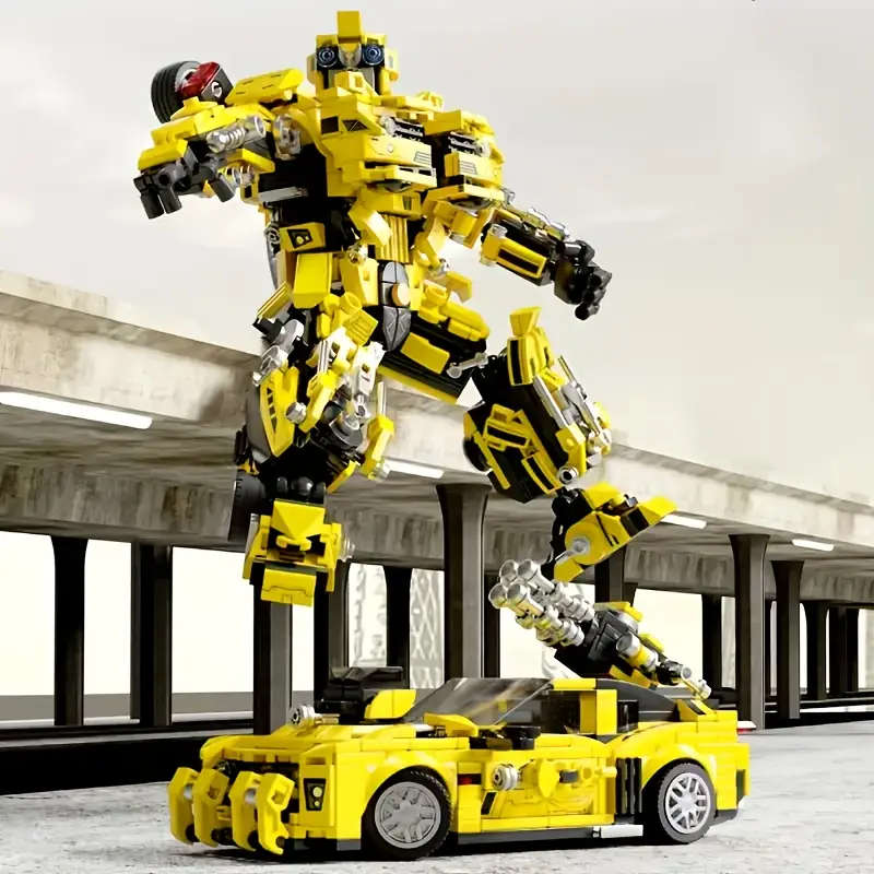 1800 Piece ABS Building Blocks, 2-in-1 Transformable Car Model Set, Durable and Stylish Display