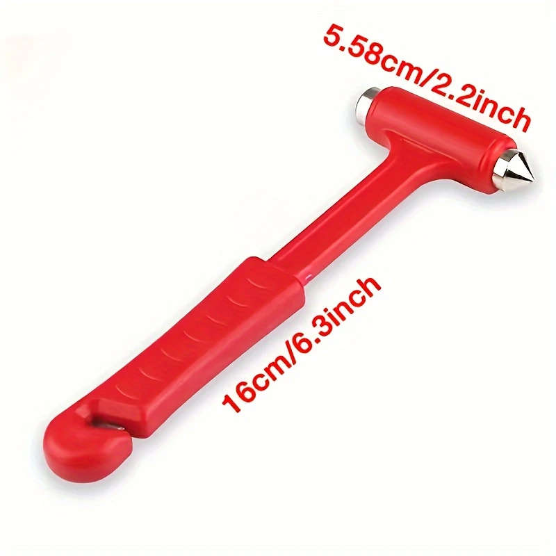 1Pc 2In1 Mini Hammer Durable Ready To Use Firefighter Approved Red