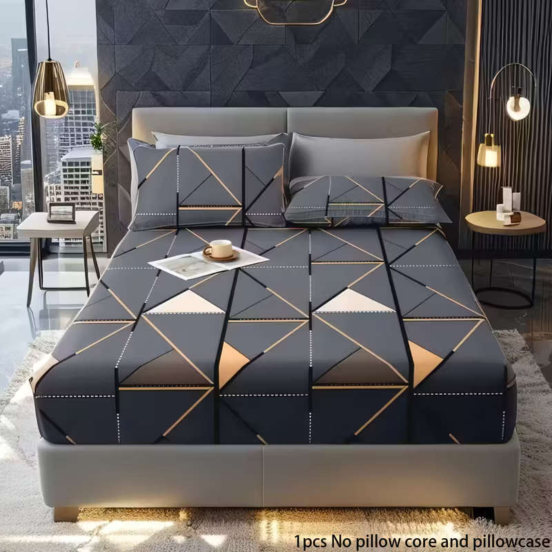 1-Piece Modern Geometric Polyester Fitted Sheet Set 120cm*200cm