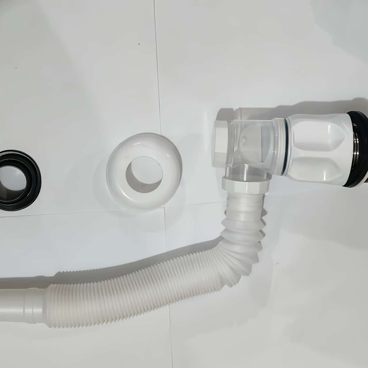 1pc FlexiDrain Stainless Steel ABS Sink Drain Pipe Flexible Space-Saving Design Tool-Free