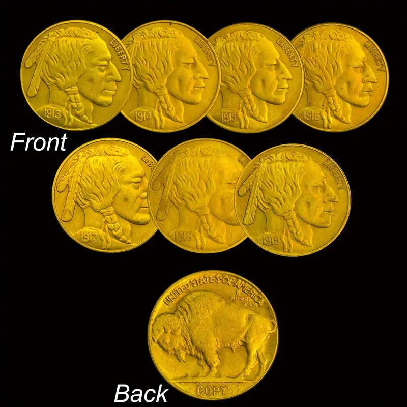 1917 Native American Chief & Buffalo Replica Coin