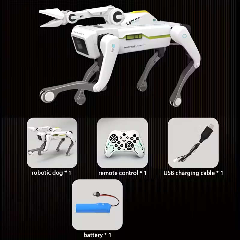 AI Smart Interactive Intelligent Dog Robot with Remote Controlled Arm