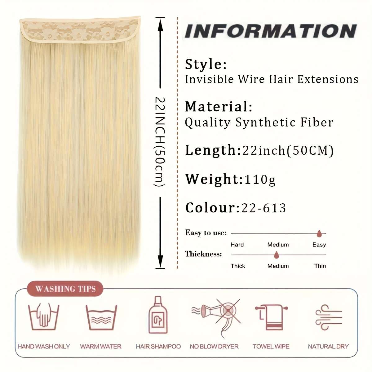 1Pc 60A 55.88cm Fashion Design Wig