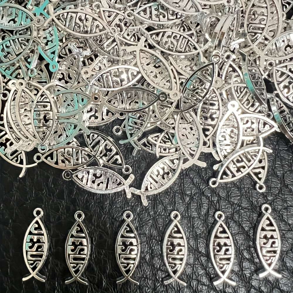 1 Piece Mixed Transparent Color 50pcs Jesus Theme Pendant