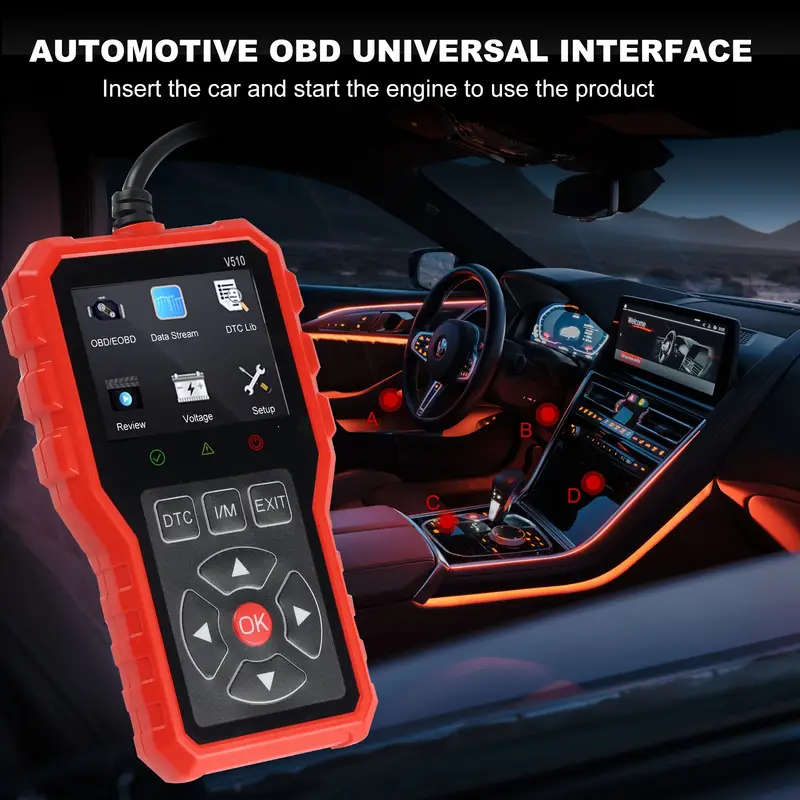 OBD2 Scanner Diagnostics Tool Full OBD2 Functionality Reset Modes 6 And 8 Engine Code Reader